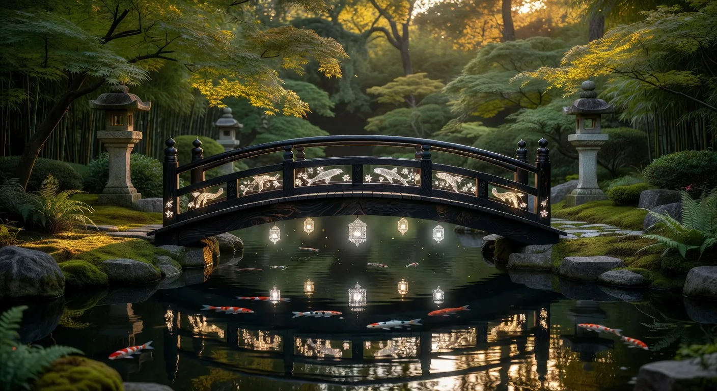 水晶鉄木庭園橋
