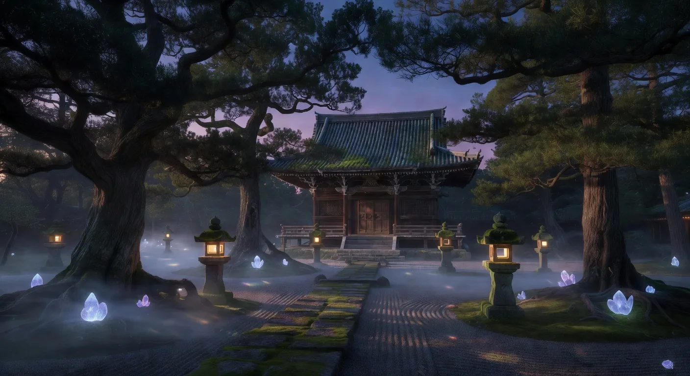 寺院を照らすクリスタルの光